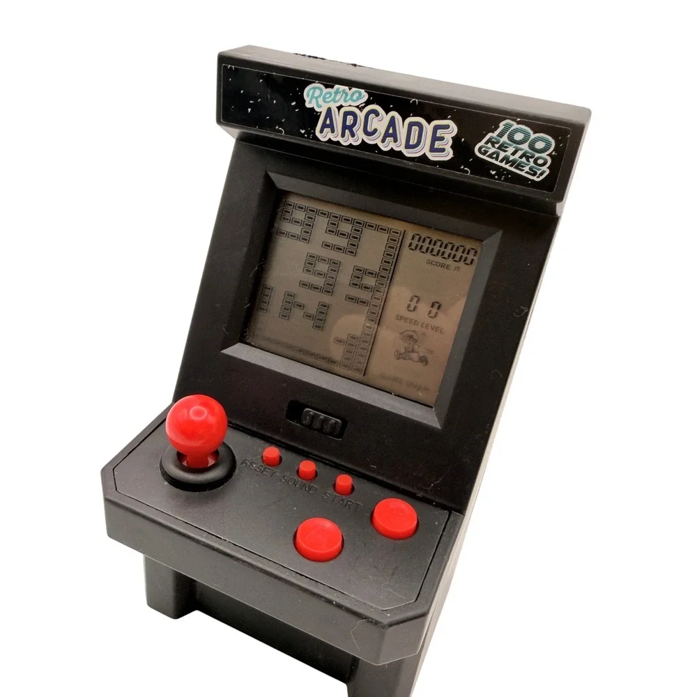 Retro Arcade Mini Handheld Console 100 Retro Games Black Red Portable Video Game